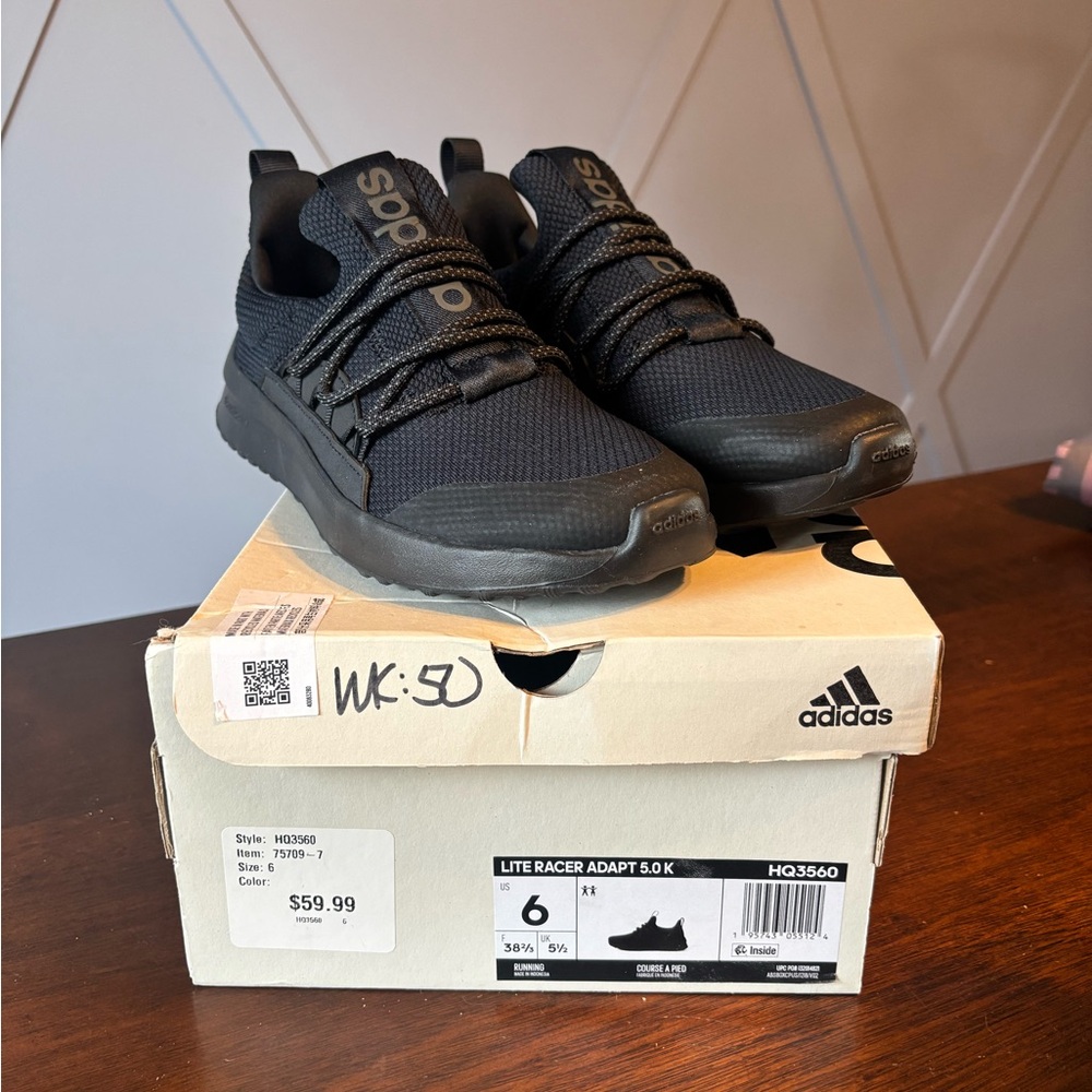 Adidas Kids Lite Racer Adapt 5.0 Black Sneakers